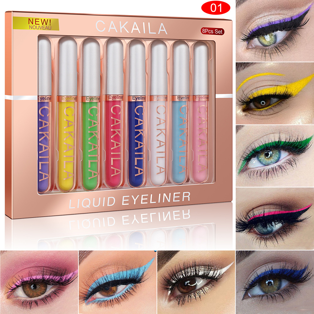 Beauty Linasi Makeup - 8색 세트 방수 아이라이너 펜 오래