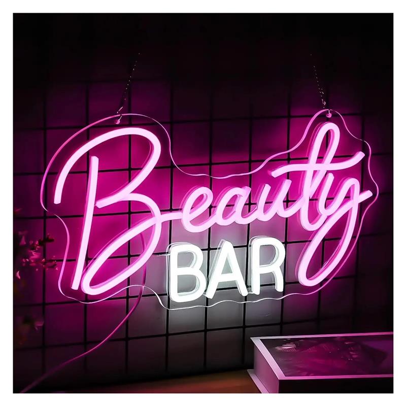 Beauty Makeup Wallpaper - 뷰티 바 네온 사인 조명 조절