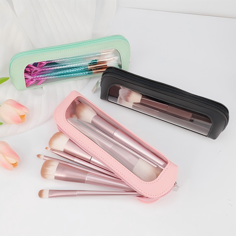 Beauty Makeup Bag - 작고 투명한 PU 가죽 여행용 화장품