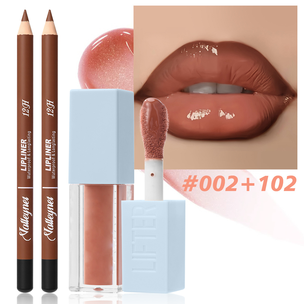 Beauty Linasi Makeup - 2개/세트 립라이너 + 립 오일 매트