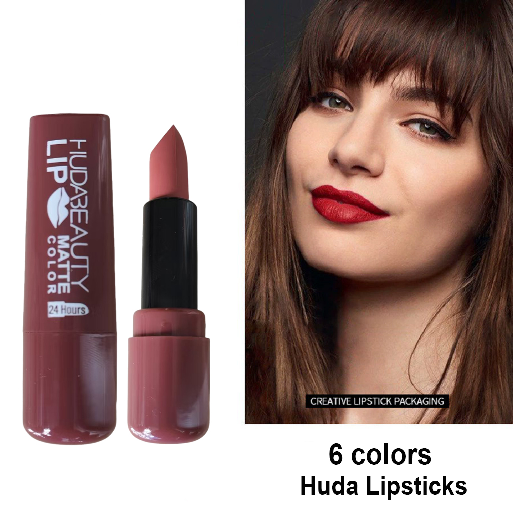 Beauty Huda Makeup - 6 가지 색상 립스틱 매트 3.8g
