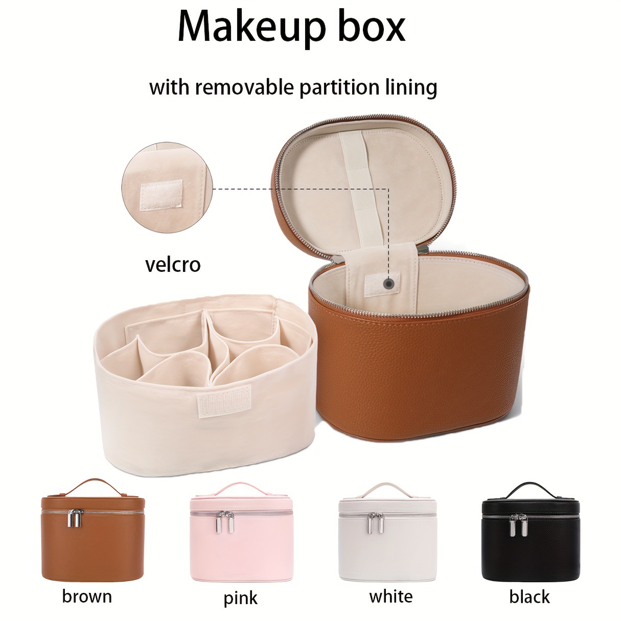 Beauty Makeup Bag - 대용량 PU 가죽 메이크업 가방 휴대용