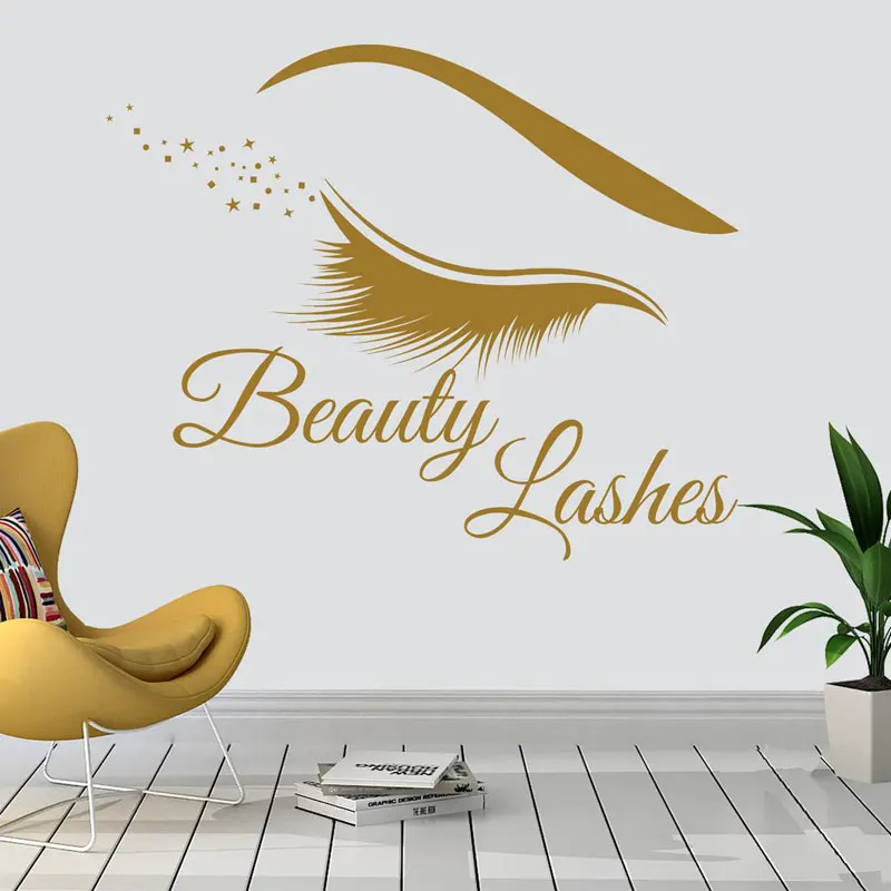 현대 속눈썹 속눈썹 벽 스티커 비닐 인테리어 홈 장식  - Beauty Makeup Wallpaper 리뷰 및 가격