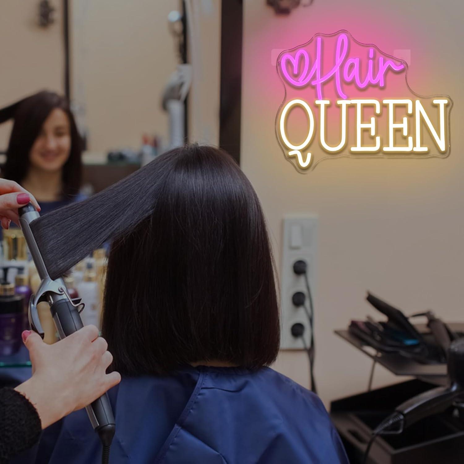 헤어 퀸 네온사인 조광 가능 이발소 네온라이트 사인 헤 - Beauty Makeup Shop 리뷰 및 가격