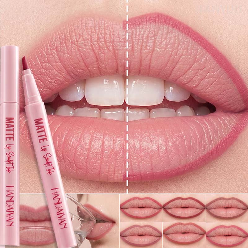 6가지 색상 립 라이너 펜, 지속력 좋음, 방수 및 땀 - Beauty Linasi Makeup 리뷰 및 가격