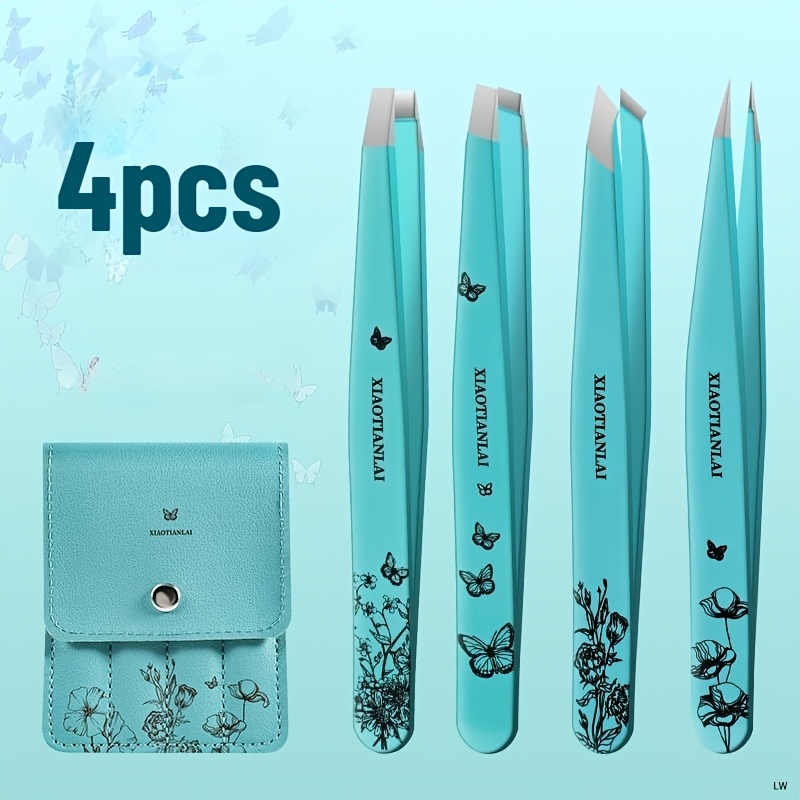 4개 세트 티파니 블루 나비 모양 눈썹 족집게 데일리  - Beauty Makeup Bag 리뷰 및 가격