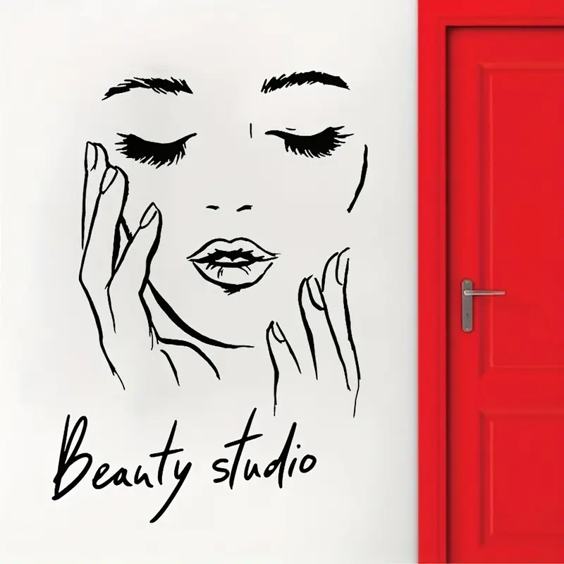 뷰티 스튜디오를 위한 여성 얼굴 모양의 벽 데칼, 메이 - Beauty Makeup Wallpaper 리뷰 및 가격